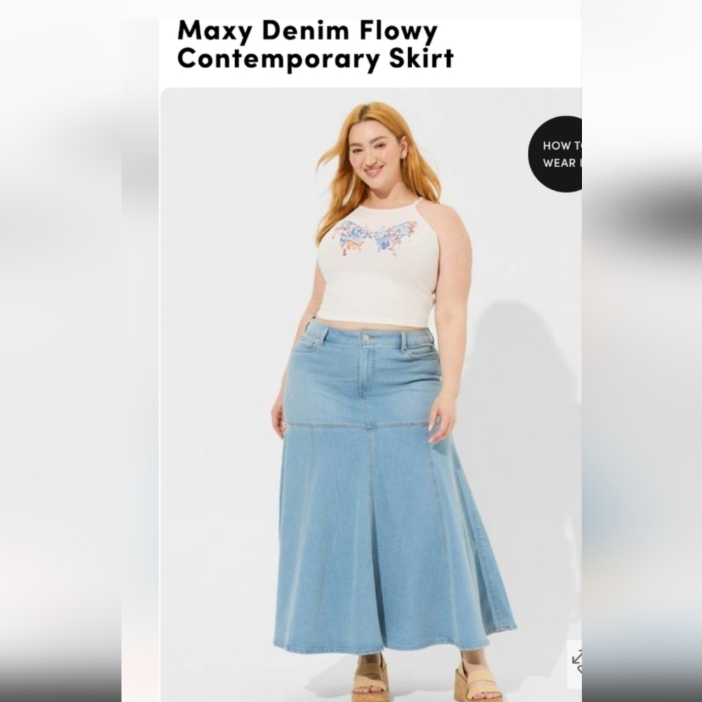 Torrid denim maxi skirt